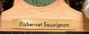 Large Varietal Label showing Cabernet Sauvignon in brass