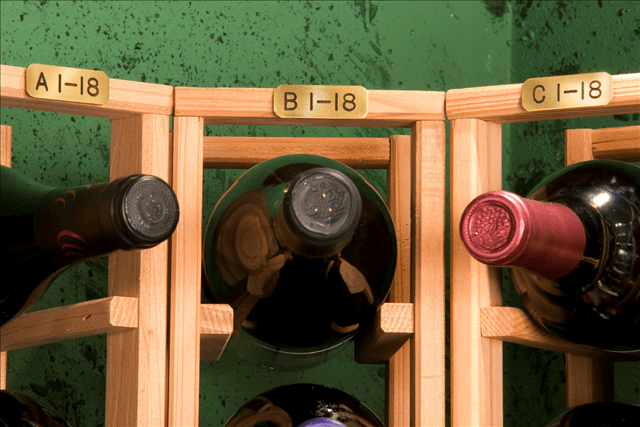 Locator Label showing wine rack compartments A1-18 B1-18 C1-18